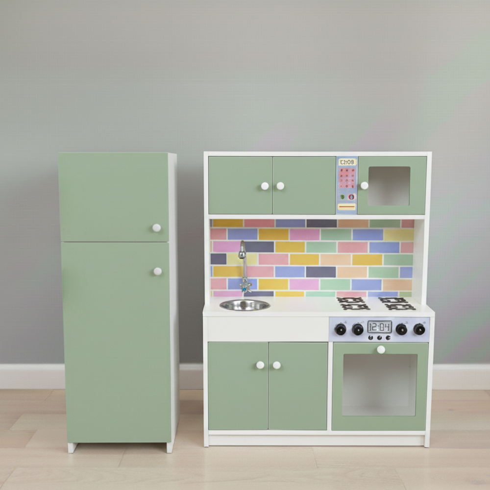 pack infantil cocina mini y refrigeradora roble americano pack infantil cocina mini y refrigeradora roble americano