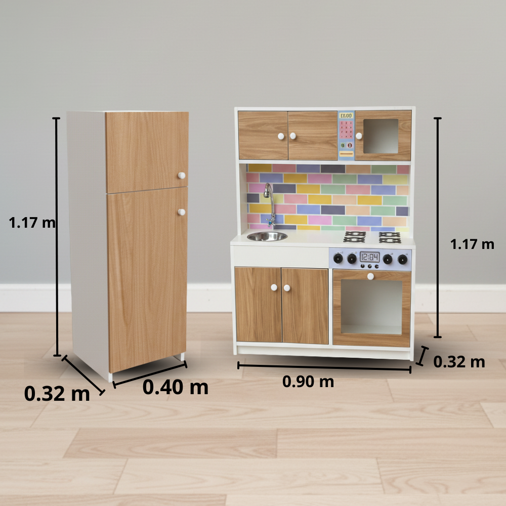 pack infantil cocina mini y refrigeradora roble americano pack infantil cocina mini y refrigeradora roble americano